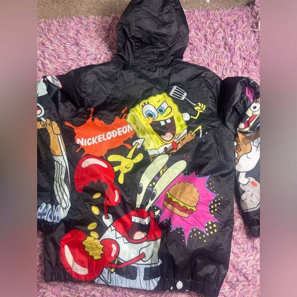 Members Only X Nickelodeon SpongeBob SquarePants Puffer All Over Print Jacket Co - Picture 4 of 6